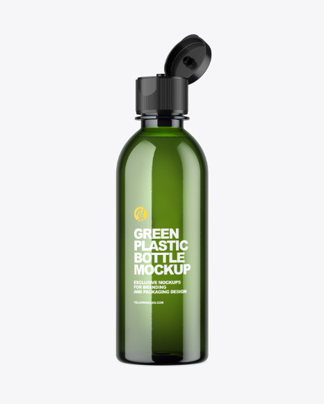 Green Plastic Bottle Mockup