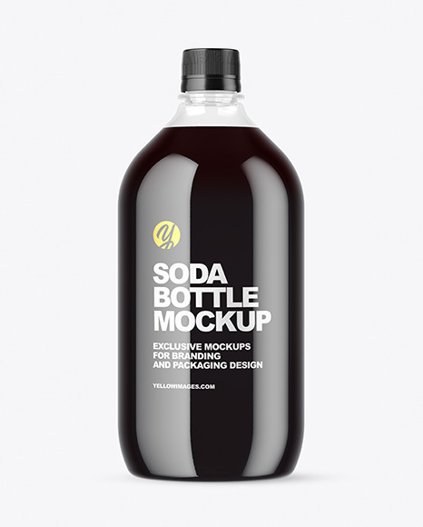 Clear Plastic Bottle with Dark Drink Mockup