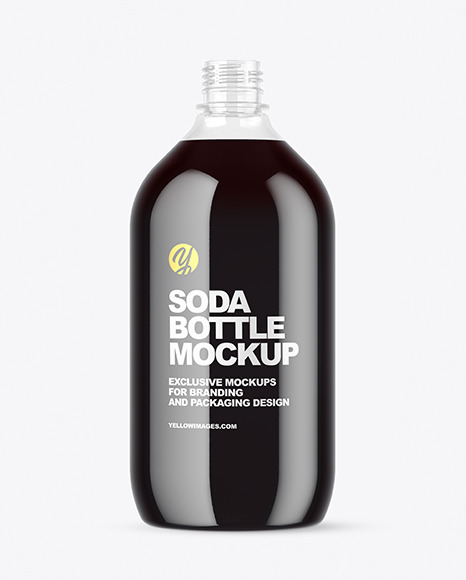 Clear Plastic Bottle with Dark Drink Mockup PSD #2