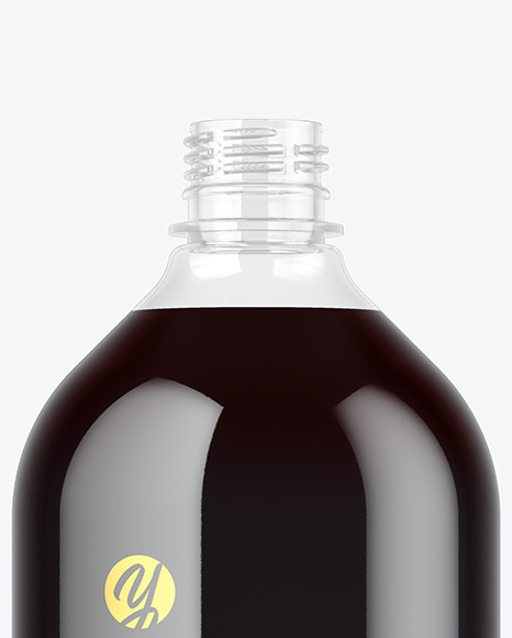 Clear Plastic Bottle with Dark Drink Mockup PSD #6