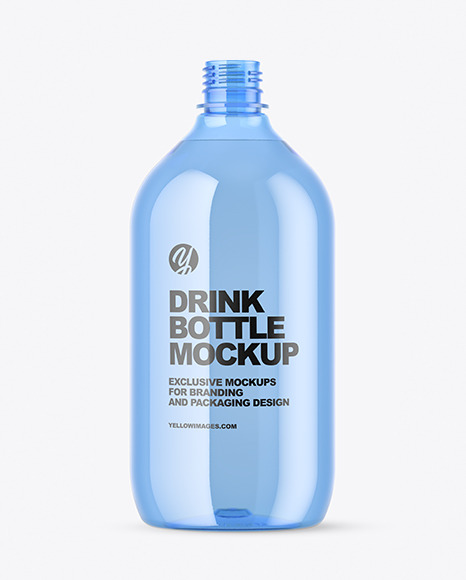 Blue Plastic Water Bottle Mockup PSD #2