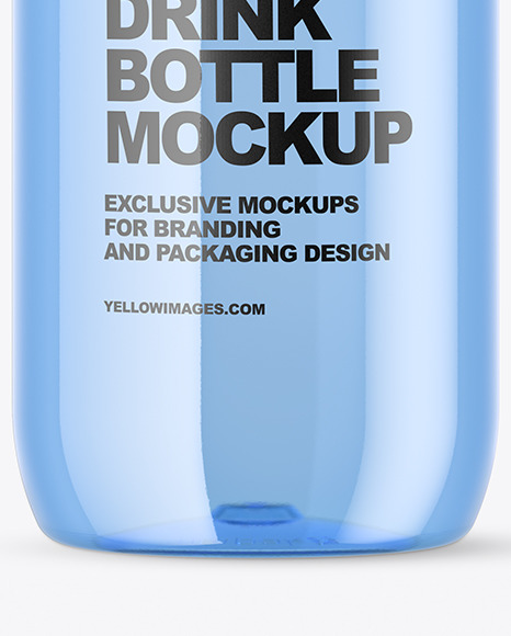 Blue Plastic Water Bottle Mockup PSD #7
