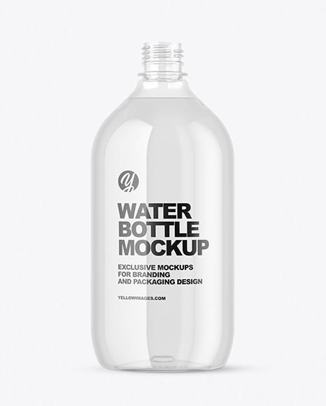 Clear Plastic Water Bottle Mockup PSD #2