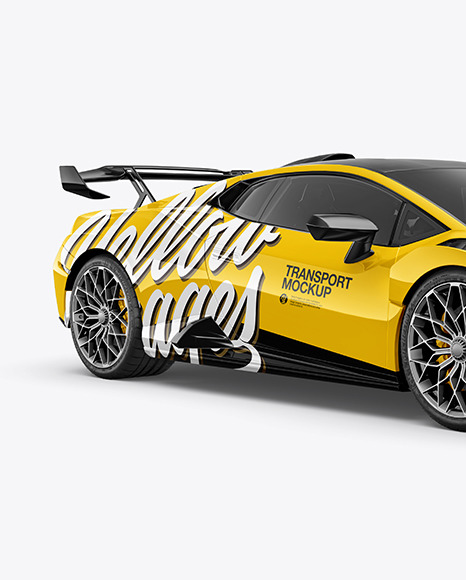 Super Car Mockup - Half Side View