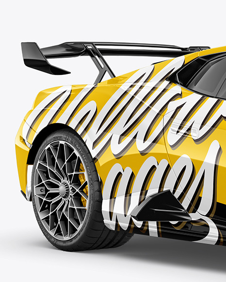 Super Car Mockup - Half Side View