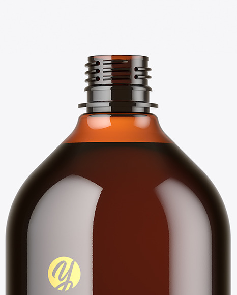 Amber Plastic Bottle Mockup PSD #6