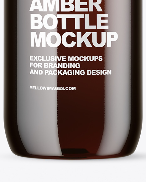 Amber Plastic Bottle Mockup PSD #7