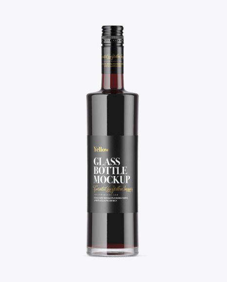 Black Rum Bottle Mockup
