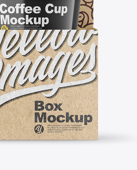 Glossy Coffee Cups in Kraft Paper Holder Mockup PSD #1