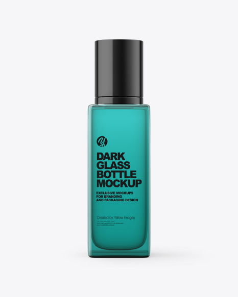 Dark Glass Cosmetic Bottle Mockup PSD #2