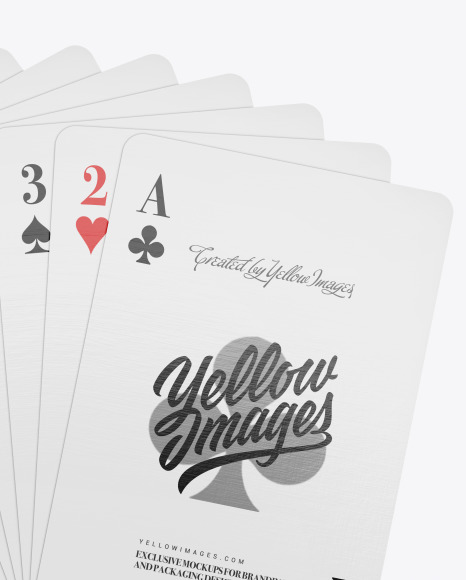 Seven Playing Cards Mockup PSD #1
