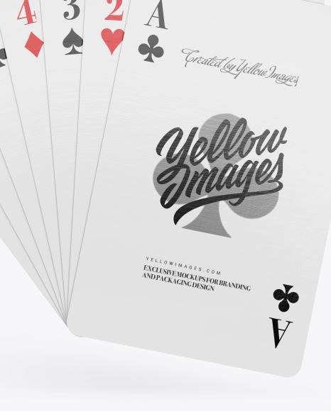 Seven Playing Cards Mockup PSD #6