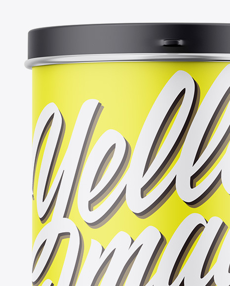 Matte Tin Can Box Mockup PSD #2