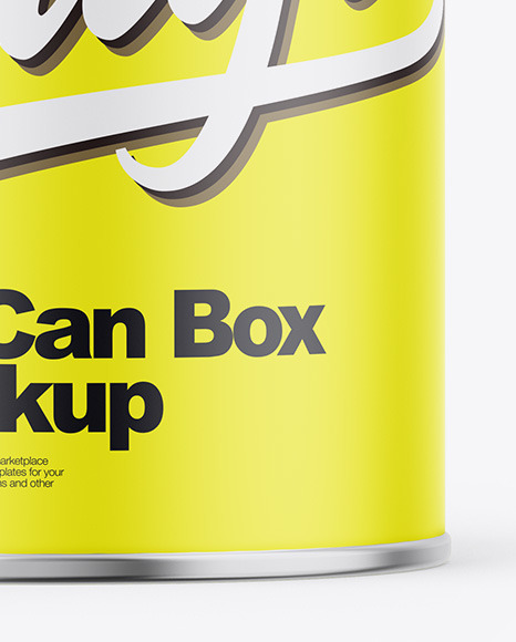 Matte Tin Can Box Mockup PSD #1