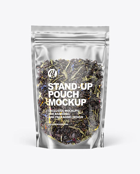 Clear Plastic Pouch w/ Green Tea Mockup