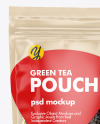 Clear Plastic Pouch w/ Green Tea Mockup