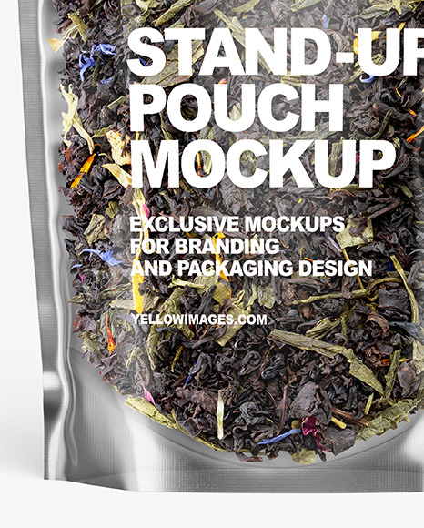 Clear Plastic Pouch w/ Green Tea Mockup