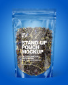 Clear Plastic Pouch w/ Green Tea Mockup