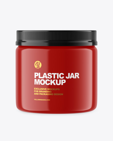 Glossy Plastic Jar Mockup PSD #2