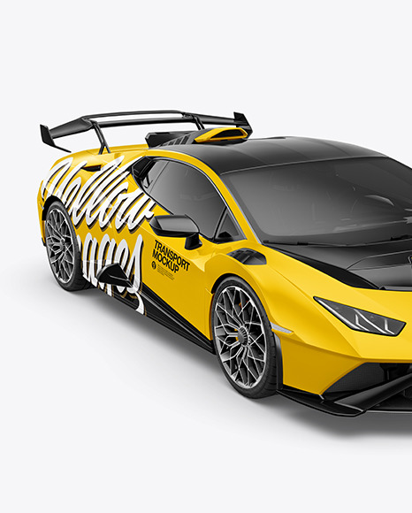 Super Car Mockup   Half Side View (High Angle Shot) PSD #2