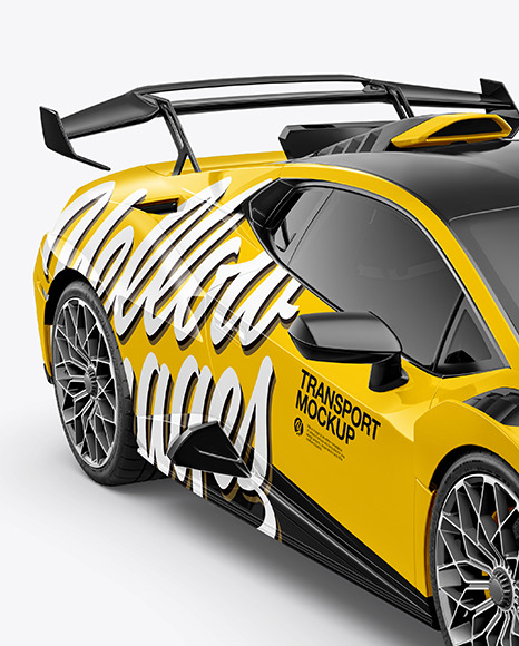 Super Car Mockup   Half Side View (High Angle Shot) PSD #1