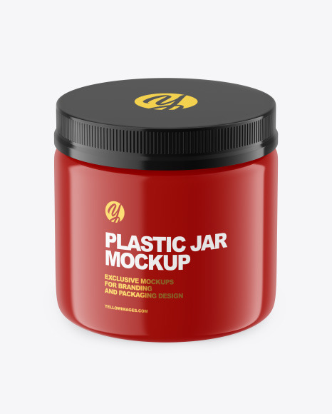 Glossy Plastic Jar Mockup PSD #2