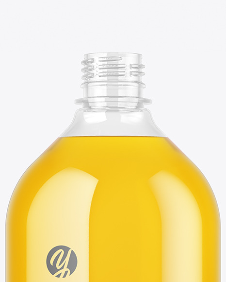 Clear Plastic Apple Juice Bottle Mockup PSD #6