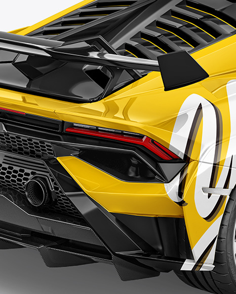 Super Car Mockup    Back Half Side View (High Angle Shot) PSD #6