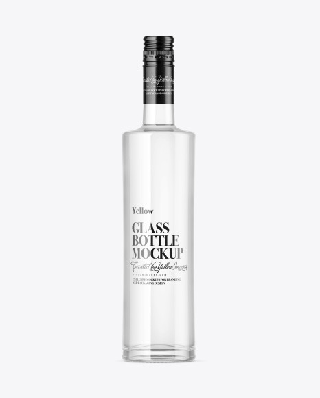 Clear Glass Vodka Bottle Mockup PSD #2