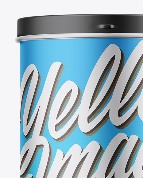 Matte Metallic Tin Can Box Mockup PSD #2
