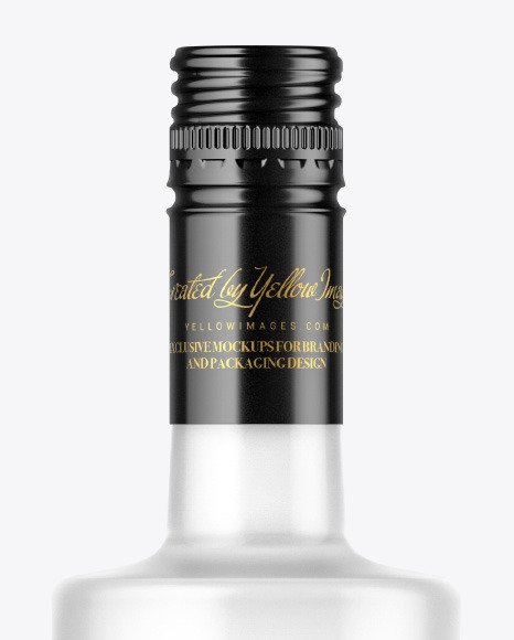 Frosted Glass Vodka Bottle Mockup PSD #1