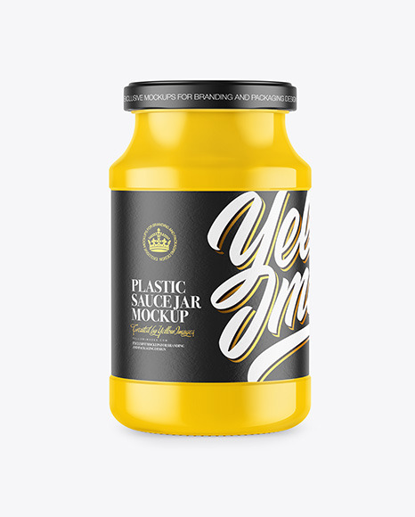 Glossy Plastic Sauce Jar Mockup PSD #2