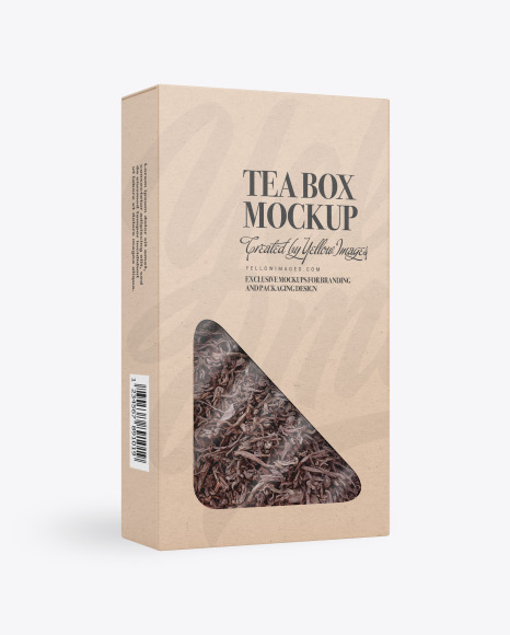 Kraft Paper Box with Tea Mockup PSD #2