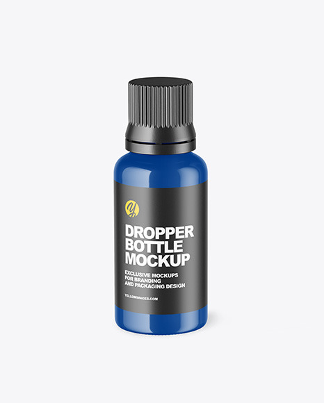 Glossy Dropper Bottle with Paper Box Mockup PSD #1