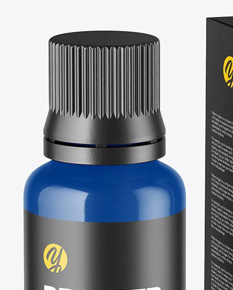 Glossy Dropper Bottle with Paper Box Mockup PSD #7