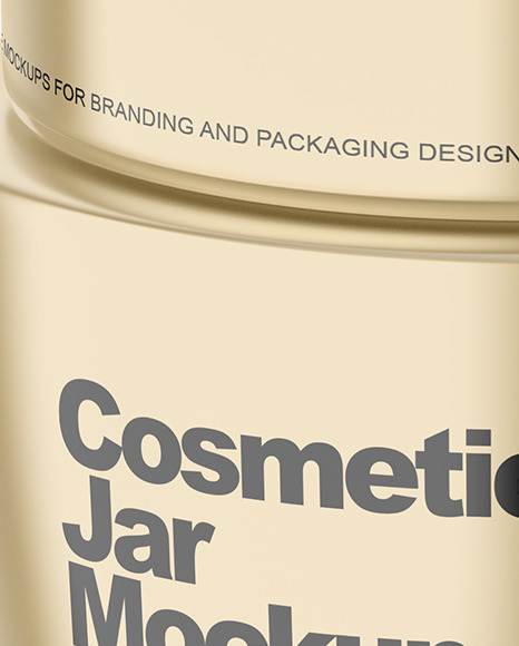 Metallic Cosmetic Jar Mockup PSD #4