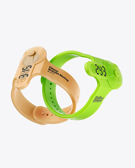 Two Fitness Silicone Bracelets Mockup