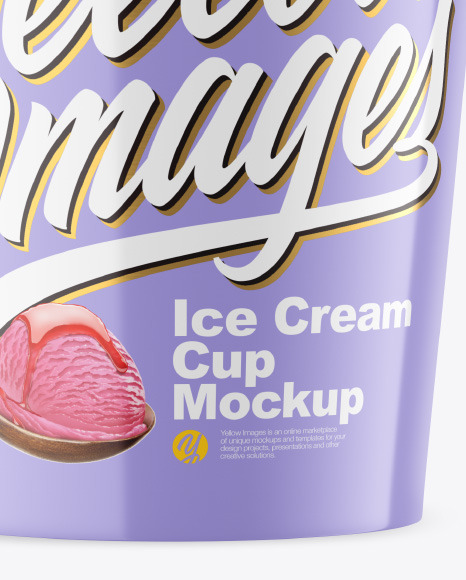 Glossy Ice Cream Cup Mockup PSD #1