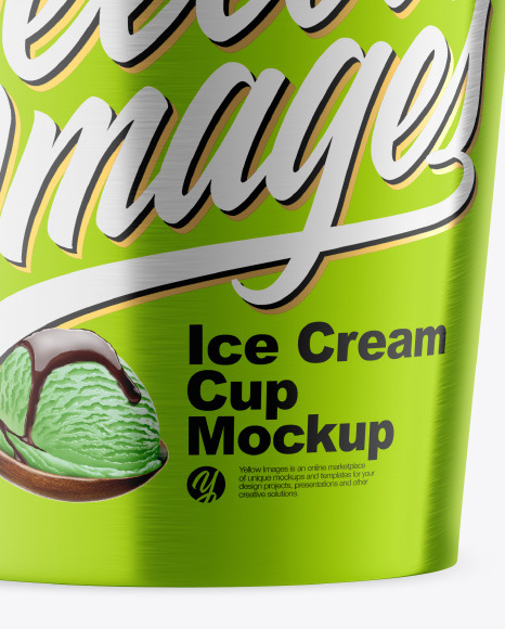 Metallic Ice Cream Cup Mockup PSD #1