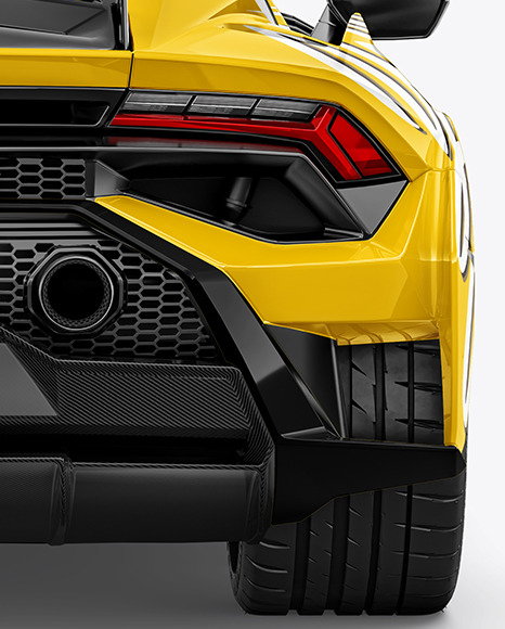 Super Car Mockup   Back View PSD #6