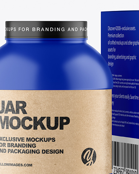 Matte Plastic Jar with Box Mockup PSD #6
