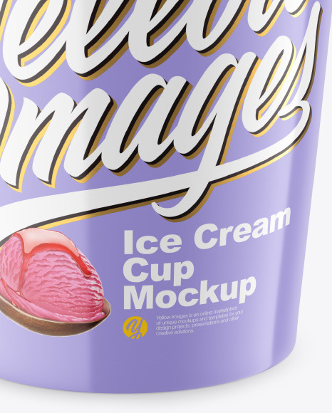 Glossy Ice Cream Cup Mockup PSD #1