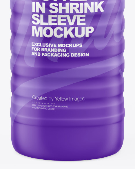 Matte Bottle In Shrink Sleeve Mockup PSD #1