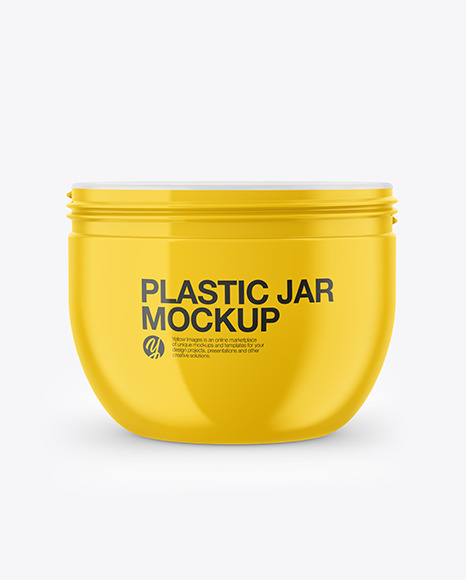 Glossy Plastic Jar Mockup