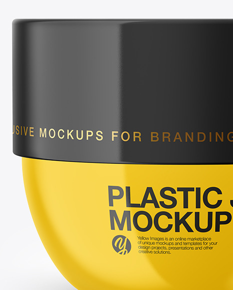 Glossy Plastic Jar Mockup PSD #2