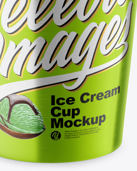 Metallic Ice Cream Cup Mockup PSD #1