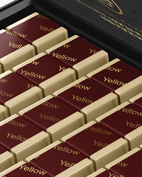 Kraft Paper Box of Chocolate Sweets Mockup PSD #1