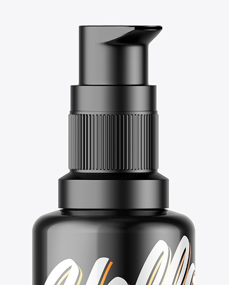 Glossy Cosmetic Bottle with Pump Mockup PSD #3