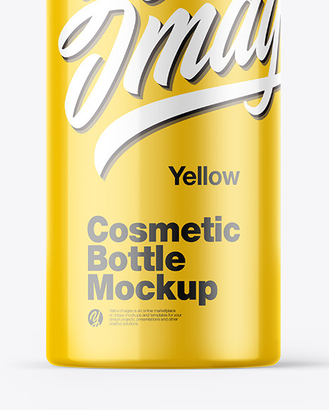 Glossy Cosmetic Bottle with Pump Mockup PSD #7