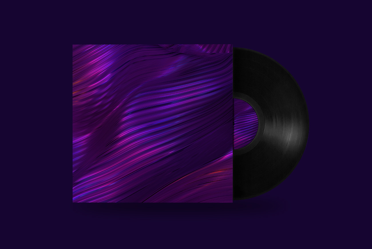 Abstract 3D Wavy Striped Backgrounds - Blue & Purple